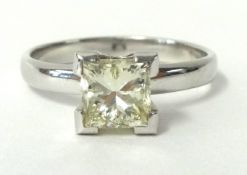 A diamond shank solitaire ring, aporx .93 carat, (the main stone .75 carat), colour G, clarity VS,