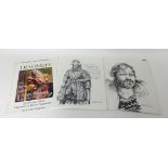 2 early photocopies of signed early drawings. May be studies for Elizabethan mural. Probably 1971.