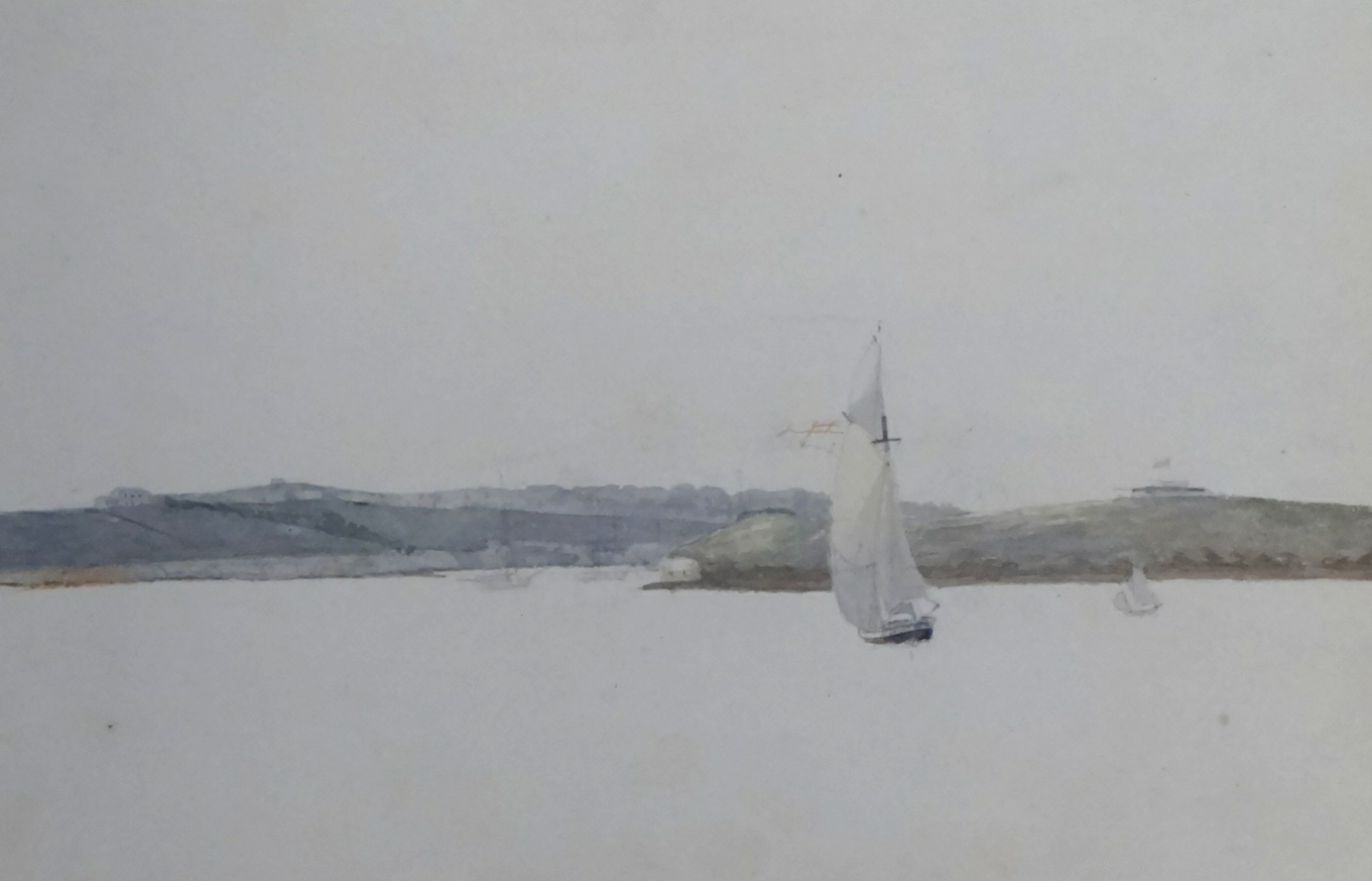 WILLIAM READ (1780-1827) four 19th century Views of Plymouth watercolours, inscribed with titles and - Image 2 of 14