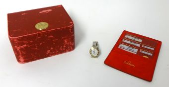 Ladies Omega bi metal diamond dot wrist watch, Constellation, with original box and warranty card