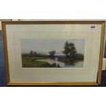 JOHN S.SANDERSON WELLS watercolour 'River Barges' signed.