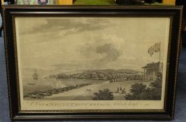 A set of four and another 18th century Views of Plymouth, including after 'View of Hamoaze', '