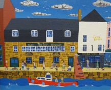 BRIAN POLLARD acrylic 'Study for The Ships Tavern', 42cm x 51cm.