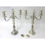 A pair of 20th century silver plated candelabra by JBC Slattery and Company with eight sconces