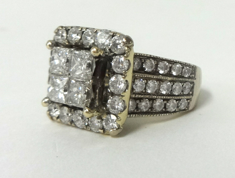 A fine and impressive diamond cluster ring, size K, set with an arrangement or 50 round cut and - Image 2 of 2