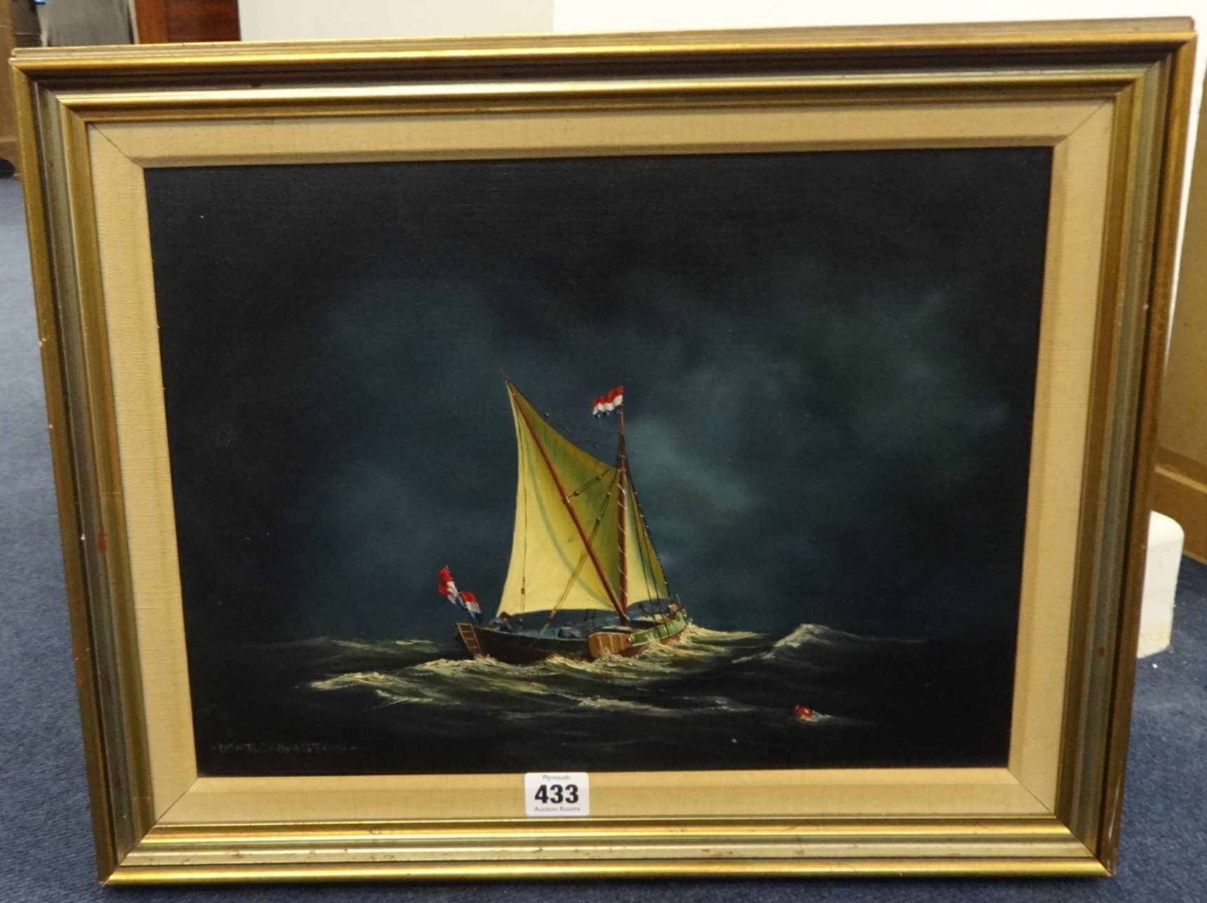 Pair 20th century oils, signed Matchington, Sail Boats (2), 40cm x 30cm.