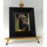 ROBERT LENKIEWICZ (1941-2002) original oil 'Self Portrait at Easel' tilted and signed verso, 20cm