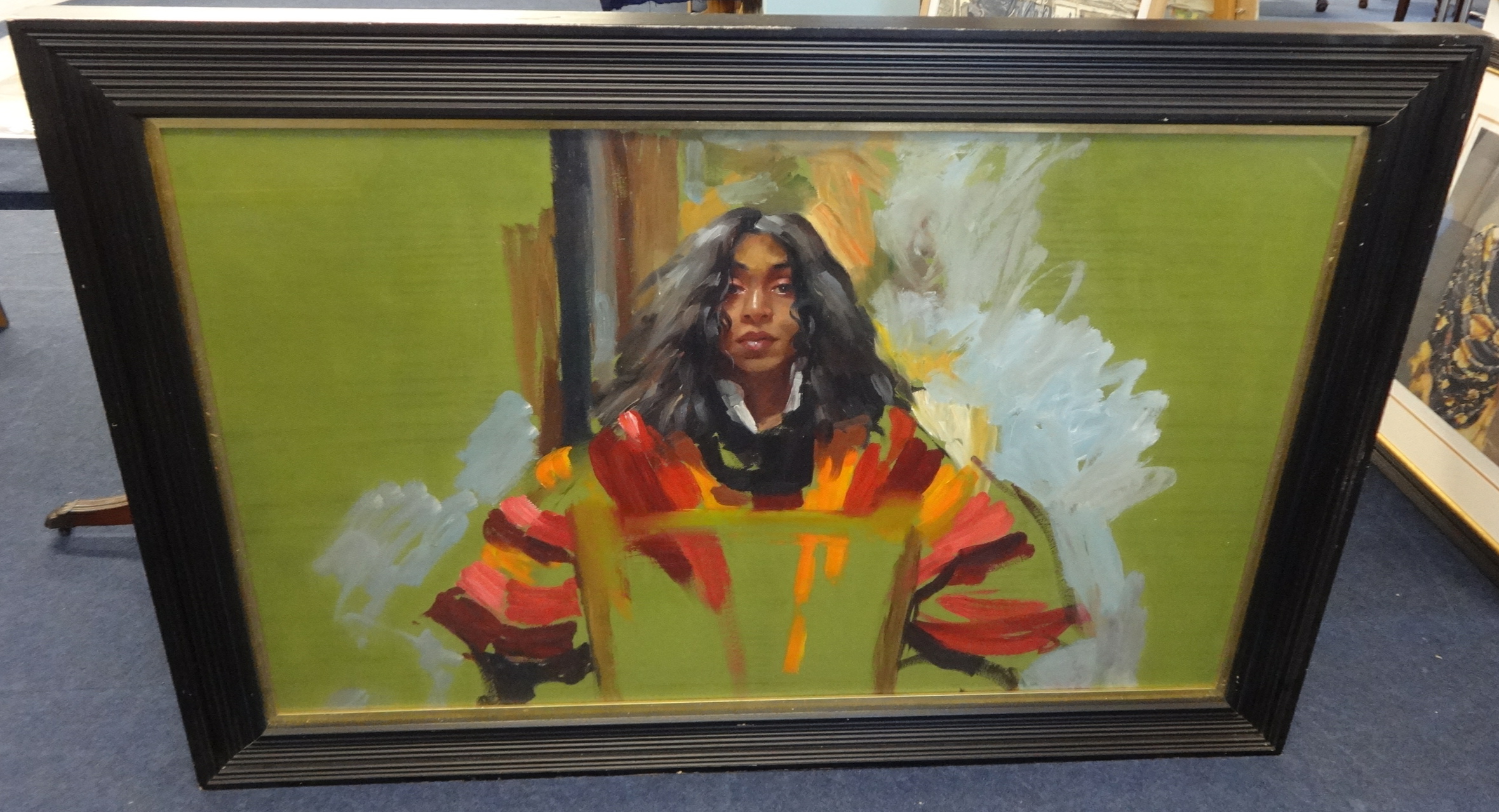 ROBERT LENKIEWICZ (1941-2002) oil on board Study of Myriam Roming, dated 1988 signed twice, 75cm x