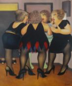 BERYL COOK (1926-2008) 'Getting Ready', signed limited edition lithograph, circa 1990, mounted as