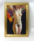 PIRAN BISHOP Standing Nude, oil on canvas, 50cm x 30cm