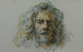 ROBERT LENKIEWICZ (1941-2002) 'Self Portrait at Easel 1992' a rare remarque lithograph print with