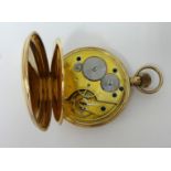 A 9ct gold open face and keyless pocket watch, the dial with sub second dial, Thomas Russell and Son