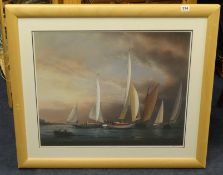 TIM THOMPSON signed print, artist proof number 1 'On the Tamar Sailing', 52cm x 61cm