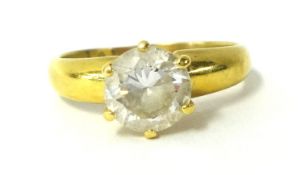 An 18ct paste stone solitaire ring, size M.