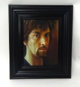PIRAN BISHOP 'Self Portrait' oil on board, 34cm x 25cm