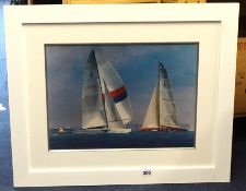 TIM THOMPSON print 'Yachts, America 's Cup' 29cm x 39cm