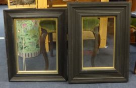Two black Lenkiewicz picture frames, reveal size 41cm x 31cm and 40cm x 26cm (2).