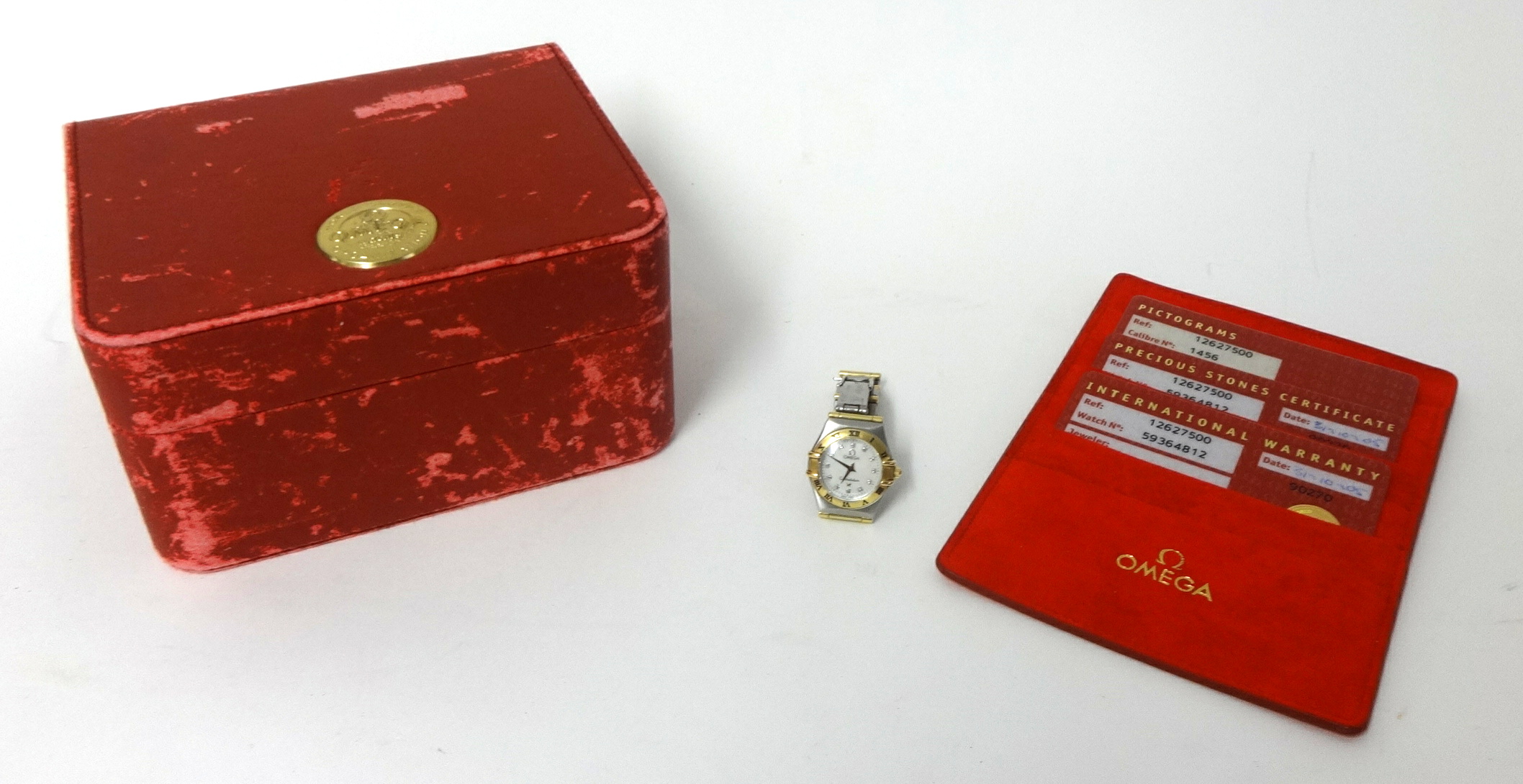 Ladies Omega bi metal diamond dot wrist watch, Constellation, with original box and warranty card - Image 2 of 2