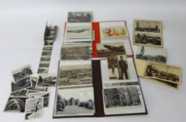 Collection of postcards in two albums including war time views of Malta.