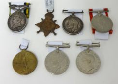 Seven various medals including WWI medals awarded to 8853 PTE. W. Hopkins. RAF. Brig also