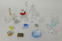 A collection of 14 Swarovski crystal ornaments (no boxes)