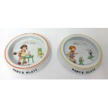 A pair of Shelley Mabel Lucie Attwell baby bowls with motto's (2)