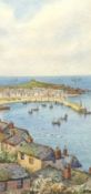 W.SANDS (pseudonym for THOMAS H. VICTOR 1894 - 1980) watercolour 'St.Ives Harbour', signed, 26cm x