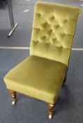 Victorian upholstered and button back nursing chair.