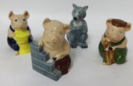 A 4 piece Wade Collectors Club Set 1995, 'The Three Little Pigs and the Big Bad Wolf' (4).