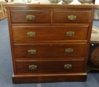 An Edwardian chest fitted with five drawers, 104cm wide