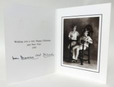 The Prince and Princess of Wales signed 1992 Christmas card sent to P.F.Sleep Esq of Launceston