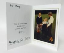The Prince and Princess of Wales Circa 1985 Christmas card sent to 'Mr Sleep, From Charles And
