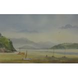 DAVE PILGRIM (Welsh artist) three watercolours Welsh Landscapes and a signed print (4), largest 28cm