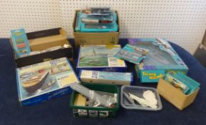 A collection of Triang diecast metal Ships also Minic and other items