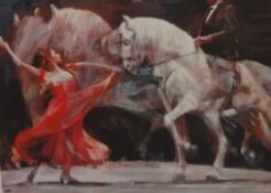 FLETCHER SIBTHORPE 'Bailadora y Caballo, Dancer and Stallion' mounted print number 129/295,