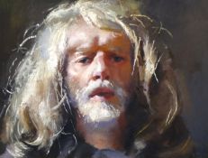 ROBERT LENKIEWICZ (1941-2002) 'Self Portrait', oil on board, signed and dated November 1998, 19cm