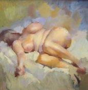 ROBERT LENKIEWICZ (1941-2002) 'Nude', 52cm x 53cm, oil on canvas, Provenance; Bearnes Lenkiewicz