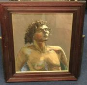 ROBIN PICKERING original 'Nude Study Head and Shoulders 1996', 53cm x 48cm, titled and signed