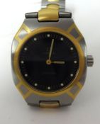 Omega Seamaster. A gilt and stainless steel quartz Wristwatch, circa 1995, reference 386.0288.1,