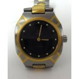 Omega Seamaster. A gilt and stainless steel quartz Wristwatch, circa 1995, reference 386.0288.1,