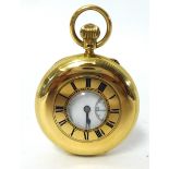 E.S. Cashmore. An 18ct gold keyless wound half hunter pocket Watch, the white enamel two part dial