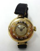 Rolex. A 9ct gold ladies half hunter Wristwatch, London 1920, case number 1162908, 15 jewel