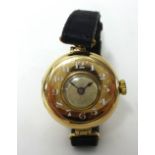 Rolex. A 9ct gold ladies half hunter Wristwatch, London 1920, case number 1162908, 15 jewel