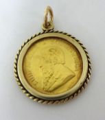1/10 Krugerrand, 1981, mounted pendant