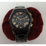Emporio Armani. New/Old stock, a Ceramica gentlemans Wristwatch, model AR-1410.