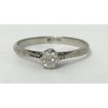 A single stone diamond Ring, claw set with an old cut stone weighing approximately 0.25cts, the