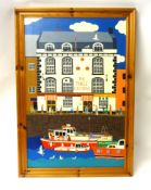 BRIAN POLLARD 'The Three Crowns, Plymouth' oil on board, 1980's, signed, framed, 75cm x 50cm, (