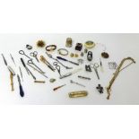 A mixed lot of jewellery, objects, wrist watches, scissors etc