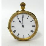 Victorian 18ct gold fob watch with Roman numerals