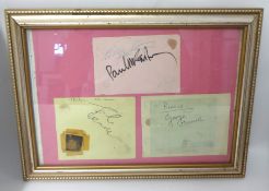 Four autographs The Beatles, John Lennon, George Harrison, Ringo Star and Paul Mc Cartney, one dated